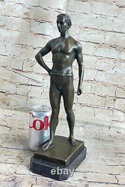 Art Deco Chair Caesar The Great Roman Bronze Sculpture Marble Figurine Home