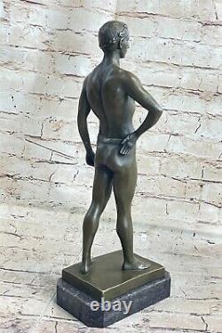 Art Deco Chair Caesar The Great Roman Bronze Sculpture Marble Figurine Home