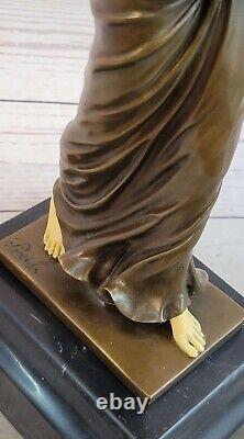 Art Deco Chair Sexy Girl Bronze Sculpture Marble Base Figure Gift Large