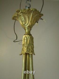 Art Deco Chandelier Art Nouveau Bronze And Glass Pate