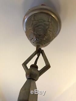 Art Deco Chandelier Lamp 1930 Tulip Basin Obus Donna Degue Maynadier Muller
