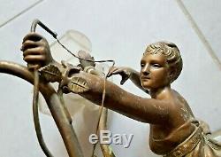 Art Deco Chandeliers Diane Huntress Regulates Bronze Patina Unusual 1930 21981