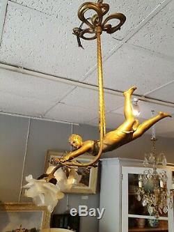 Art Deco Chandeliers Diane Huntress Regulates Bronze Patina Unusual 1930 21981