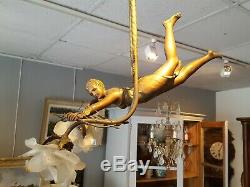 Art Deco Chandeliers Diane Huntress Regulates Bronze Patina Unusual 1930 21981