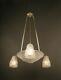Art Deco Chandeliers Ros (degué) Brass, Bronze Viel Silver And Glass Molded-pressed