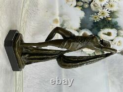 Art Deco Chiparus Erotic Dancer Bronze Sculpture Statue Font Marble Figure