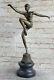 Art Deco Classic Dancer Signed Bronze Figurine Statue Sculpture
