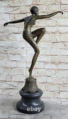 Art Deco Classic Dancer Signed Bronze Figurine Statue Sculpture