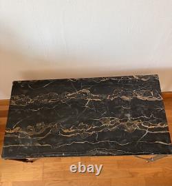 Art Deco Coffee Table Marble Portor Bronze Brass