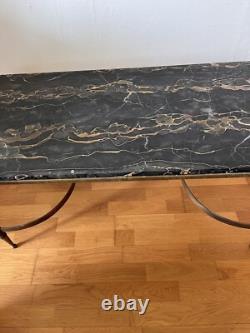 Art Deco Coffee Table Marble Portor Bronze Brass