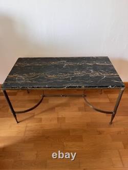 Art Deco Coffee Table Marble Portoro Bronze Brass