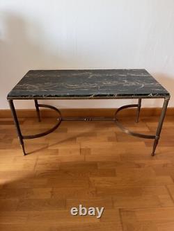 Art Deco Coffee Table Portoro Marble Bronze Brass
