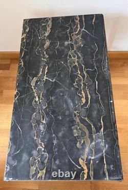 Art Deco Coffee Table Portoro Marble Bronze Brass