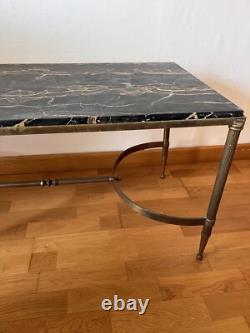 Art Deco Coffee Table Portoro Marble Bronze Brass