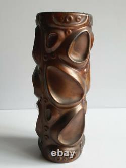 Art Deco Copper Electroplated Identifier on Reverse Painted Glass, circa 1900