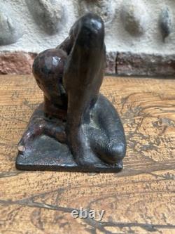 Art Deco Curiosity Sculpture Woman to Identify Contortionist 1950 Terracotta