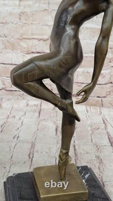 Art Deco Dancer Flag Bronze Sculpture Marble Statue Figurine Deal