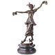 Art Deco Dancer Sculpture In Bronze With Scarves After Claire Colinet