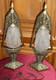 Art Deco Desk Lamp Pair In Bronze With Pressed Glass Tulip Signed Hubens