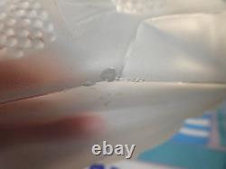 Art Deco Desk Lamp Pair in Bronze with Pressed Glass Tulip Signed Hubens