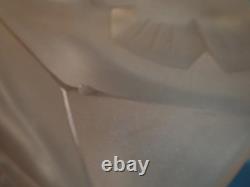 Art Deco Desk Lamp Pair in Bronze with Pressed Glass Tulip Signed Hubens