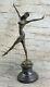 Art Deco Dh Chiparus Bronze Sculpture To Cut The Blow Hand Signed Opens