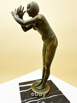 Art Deco Era Bronze Niquette Sculpture Signed C. MAIRE