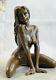 Art Deco Erotic Nude Girl Bronze Sculpture Figurine Collection Affair