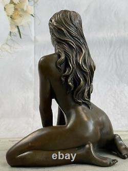 Art Deco Erotic Nude Girl Bronze Sculpture Figurine Collection Affair