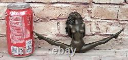 Art Deco Erotic Nude Girl Real Bronze Sculpture Casting Figurine