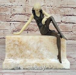 Art Deco Fashion Dancer Model Actress Bronze Cast Sculpture Statue Business No.