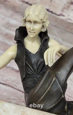 Art Deco Fashion Dancer Model Actress Bronze Cast Sculpture Statue Business No.