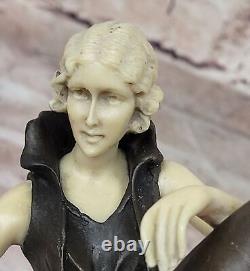 Art Deco Fashion Dancer Model Actress Bronze Cast Sculpture Statue Business No.