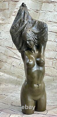 Art Deco Female Woman Bust Bronze Sculpture Figurine