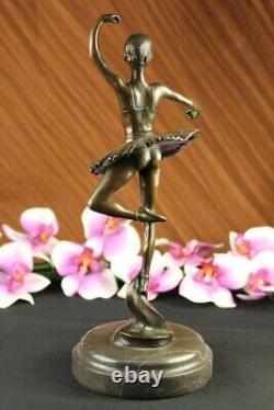 Art Deco Font Bronze Gravity Ballerina Ballet Statue Sculpture Signed Milo