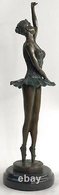 Art Deco Font Bronze Gravity Ballerina Ballet Statue Sculpture Verde 16 Nr