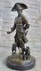 Art Deco Frederick The Great With Two Barzoi Dogs General Army In Bronze