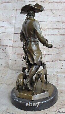 Art Deco Frederick The Great With Two Barzoi Dogs General Army In Bronze