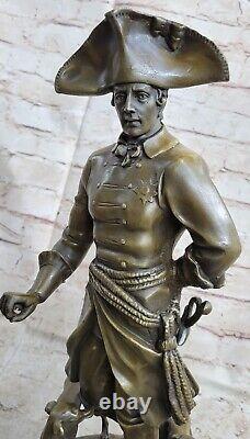 Art Deco Frederick The Great With Two Barzoi Dogs General Army In Bronze