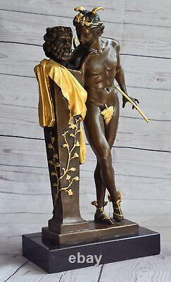 Art Deco Gild Bronze Sculpture Font Flying Mercury Classic Open Sale