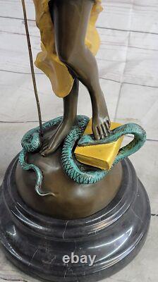 Art Deco Gold Accent Store Justice Original Signed Mayer Bronze Sculpture Figurine