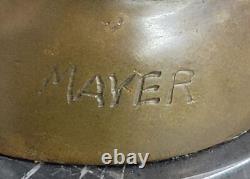Art Deco Gold Accent Store Justice Original Signed Mayer Bronze Sculpture Figurine