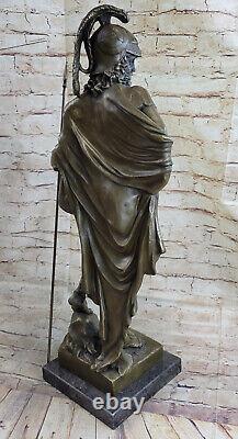 Art Deco Grand Odysseus Romain Warrior Bronze Sculpture Statue Figure