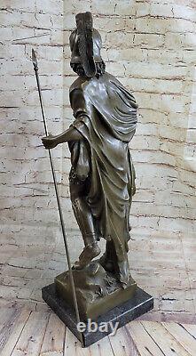 Art Deco Grand Odysseus Romain Warrior Bronze Sculpture Statue Figure