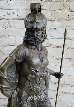 Art Deco Grand Odysseus Romain Warrior Bronze Sculpture Statue Figure