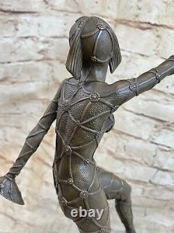 Art Deco Great Classic Dancer Signed Chiparus Bronze Figure Sculpture