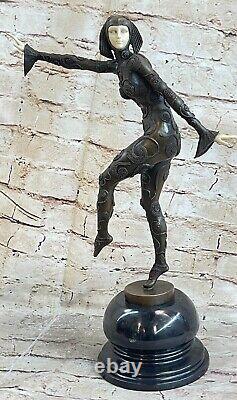 Art Deco Great Classic Dancer Signed Preiss Bronze Figure Sculpture