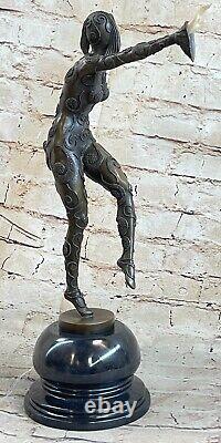 Art Deco Great Classic Dancer Signed Preiss Bronze Figure Sculpture