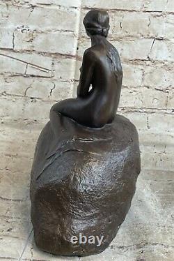 Art Deco Handmade Sculpture Denmark Siren Chair Bronze Copper Statue