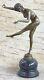 Art Deco Juggler Chair Bronze Sculpture Claire-jeanne Roberte Colinet Figurine